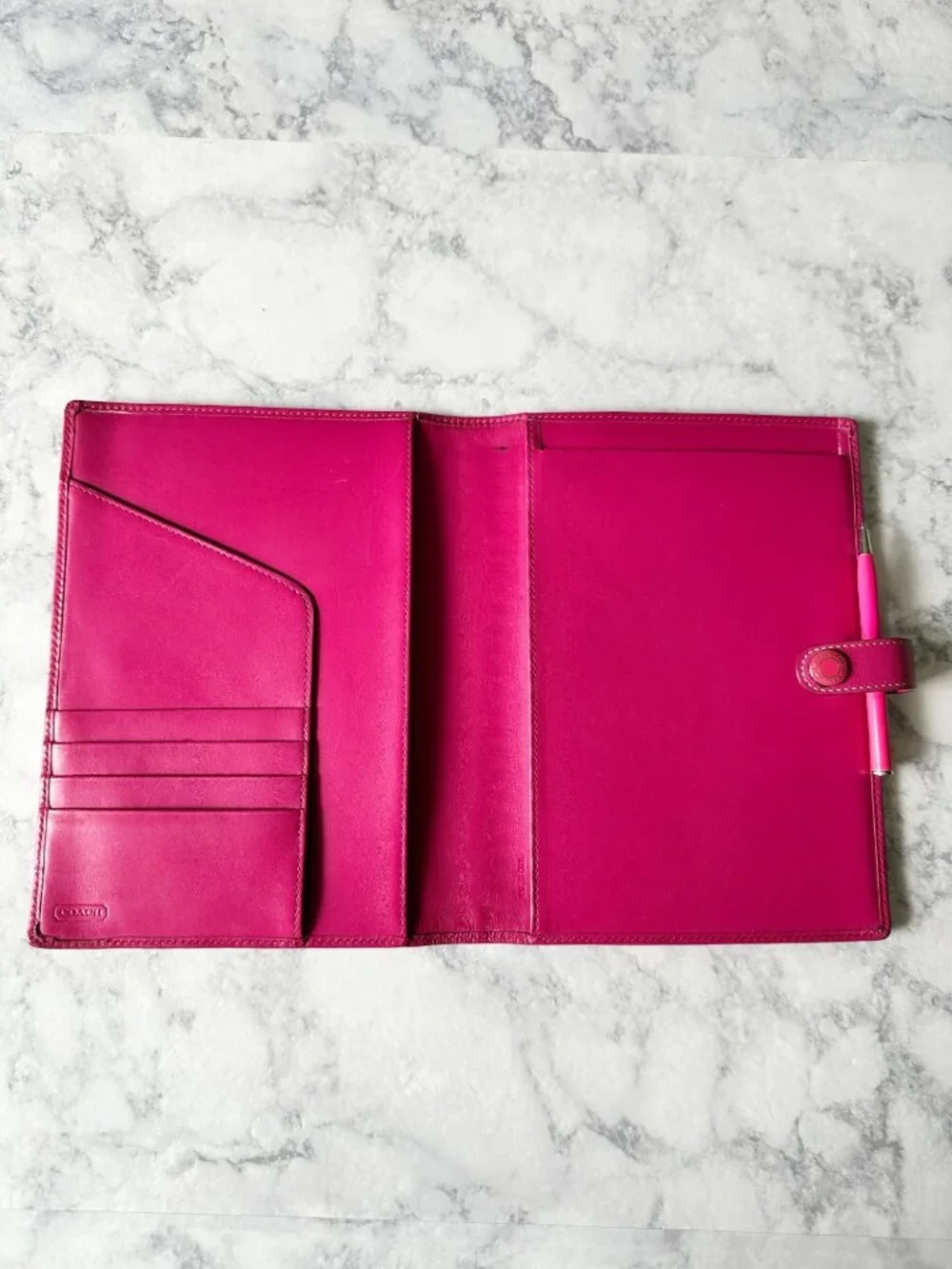 Coach Y2K Planner Agenda Notebook Signature Canvas Pink Trim